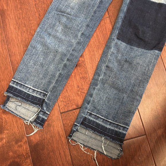 Hudson Denim High Low Cuff Blue Deconstructed Look Jeans 12 - Picture 4 of 7